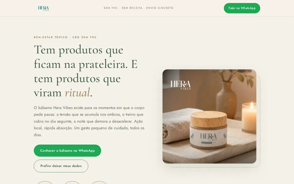 Landing page de Bem-estar