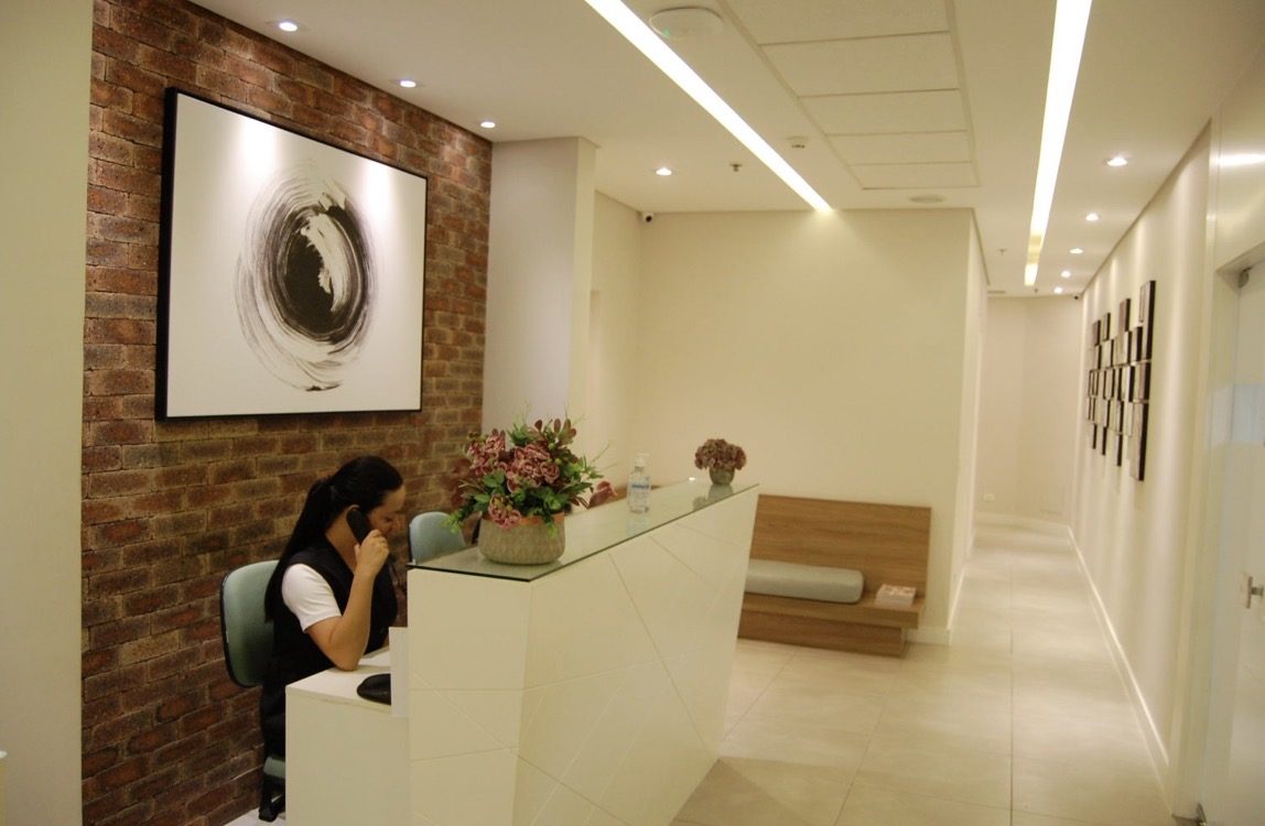 Recepção da clínica FemCare, na Rua Peixoto Gomide